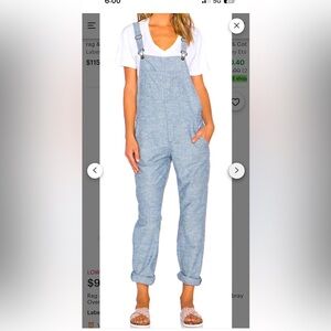 Rag & Bone light wash Chambray Jean Overalls XS